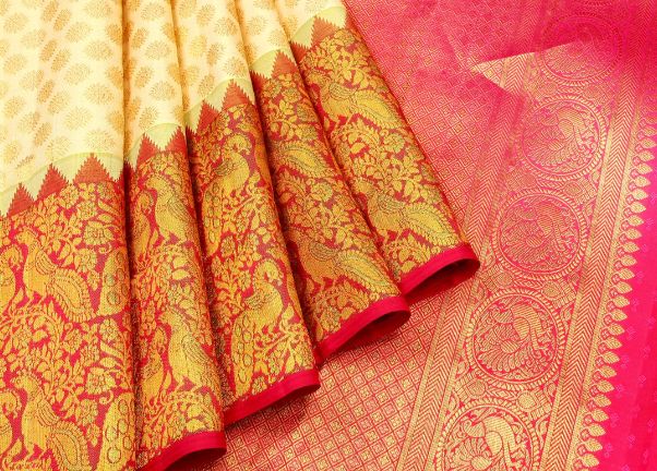 Silk weaving close-up